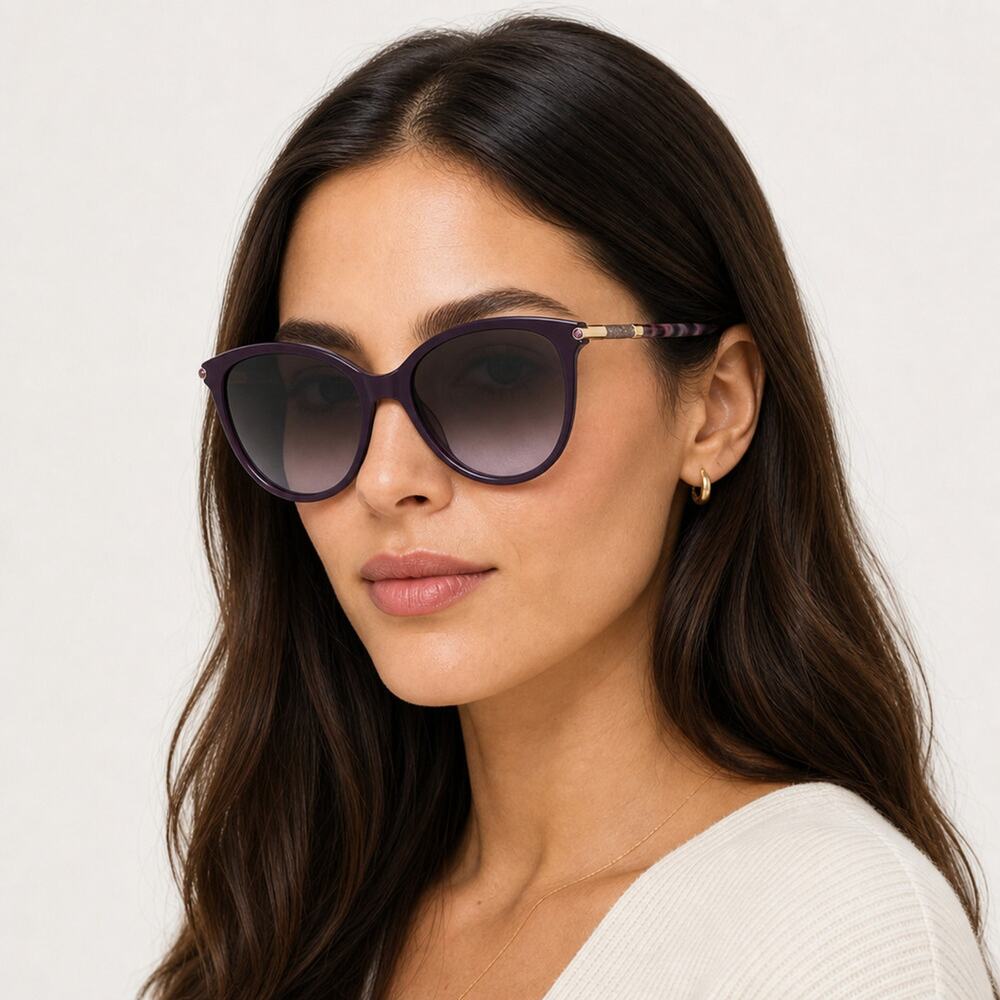 NEW Carolina Herrera HER 0189/G/S 0T1WQR Plum/Gold Sunglasses authentic
